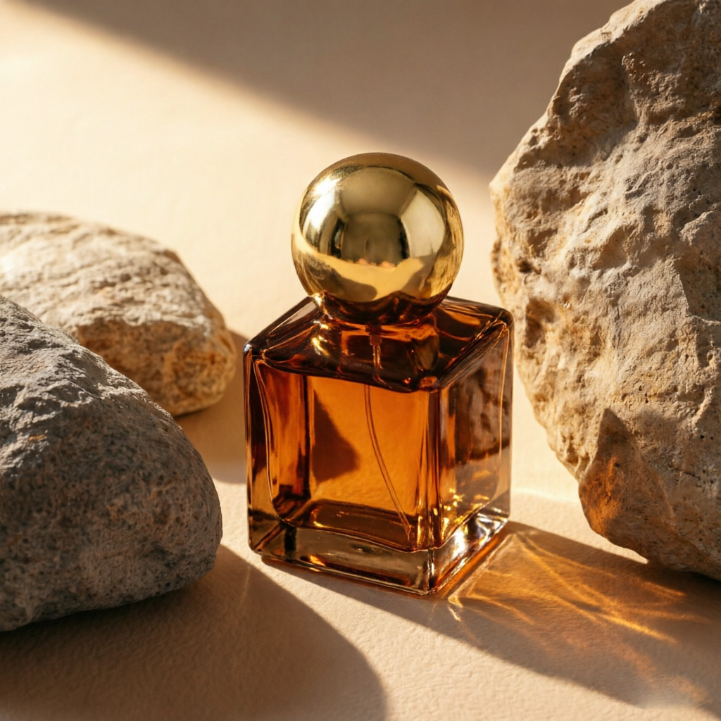 Brown Glass 향수 병 포함 Gold Cap
