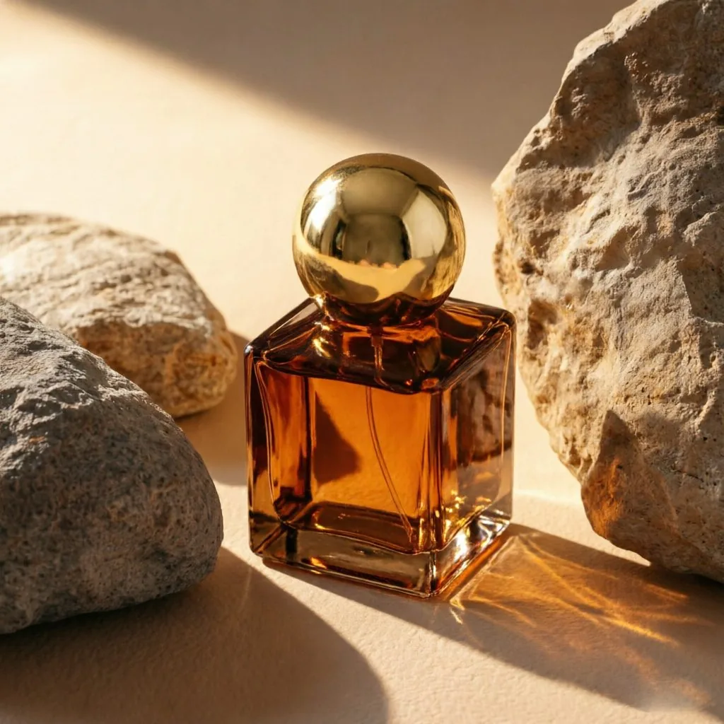 Brown Glass 향수 병 포함 Gold Cap