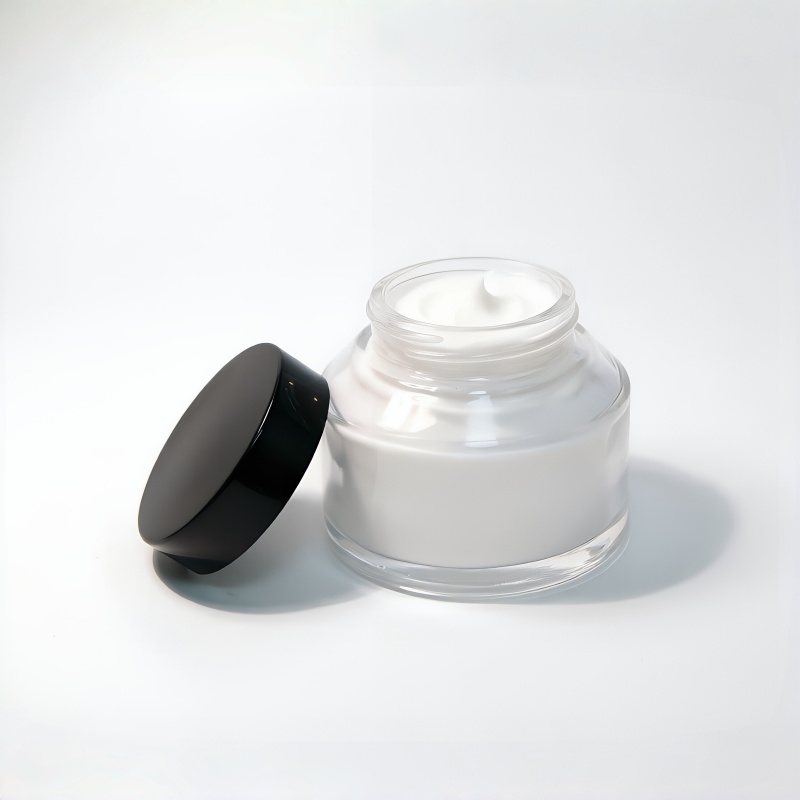 individuell Shape Glass Cremetiegel mit Black Lid