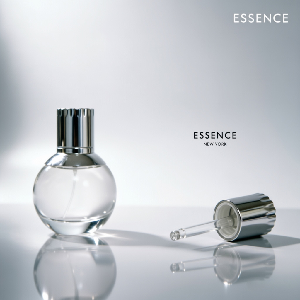 Round Glass Aromatherapy şişe with Silver Cap 30ml