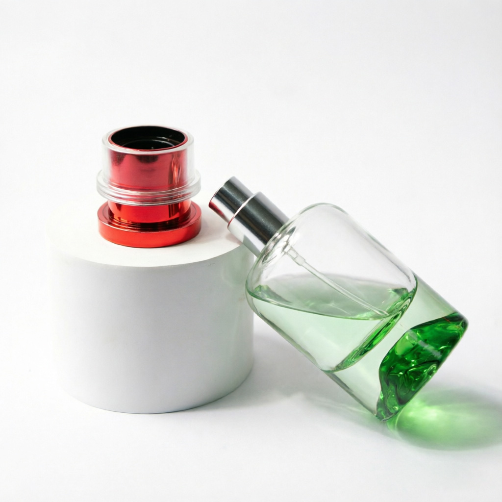 Creative Mountain Landscape Glass parfüm şişesi with Red Cap 50ml