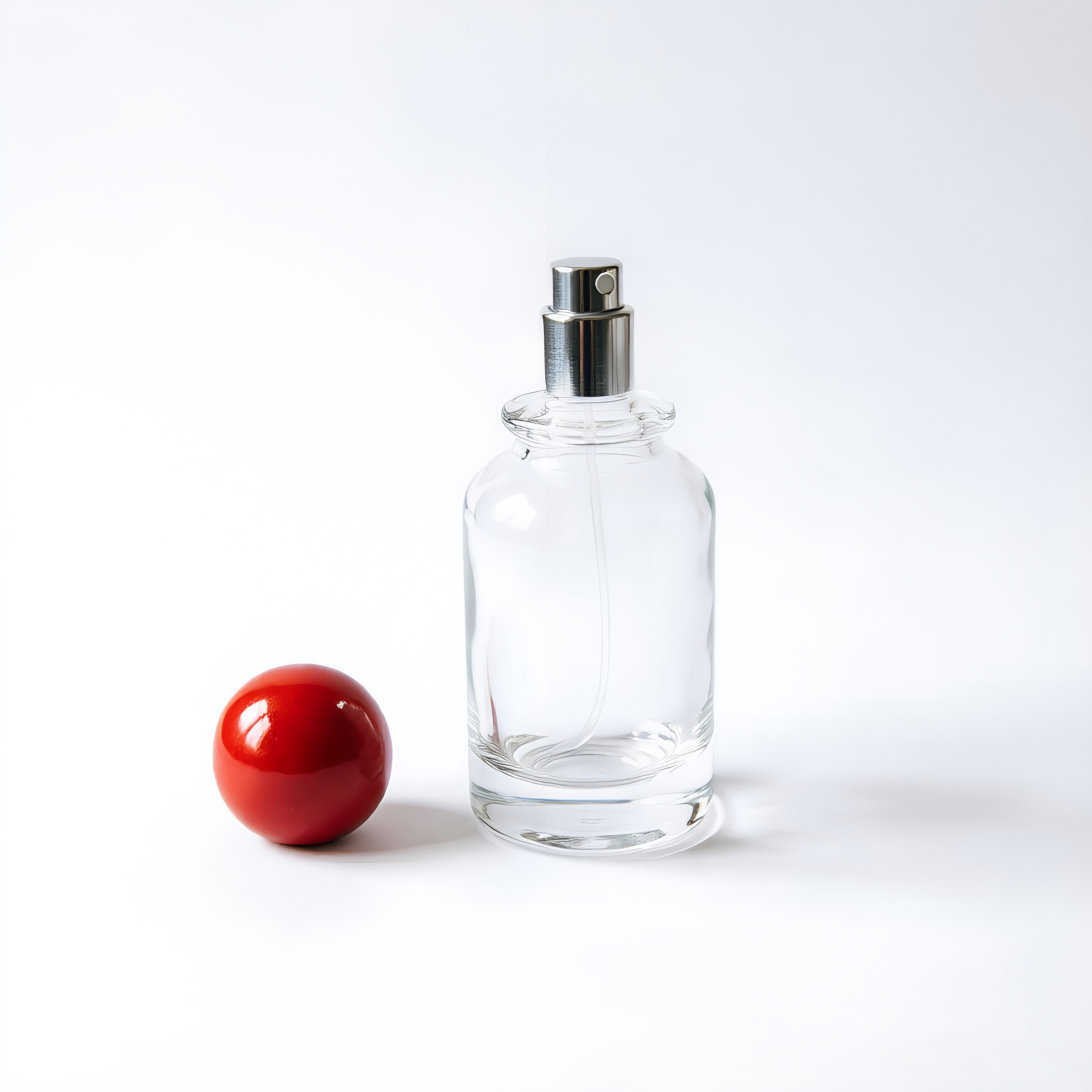 Clear Round Glass Perfume Bottle with Colorful Ball Cap 30ml 50ml 100ml