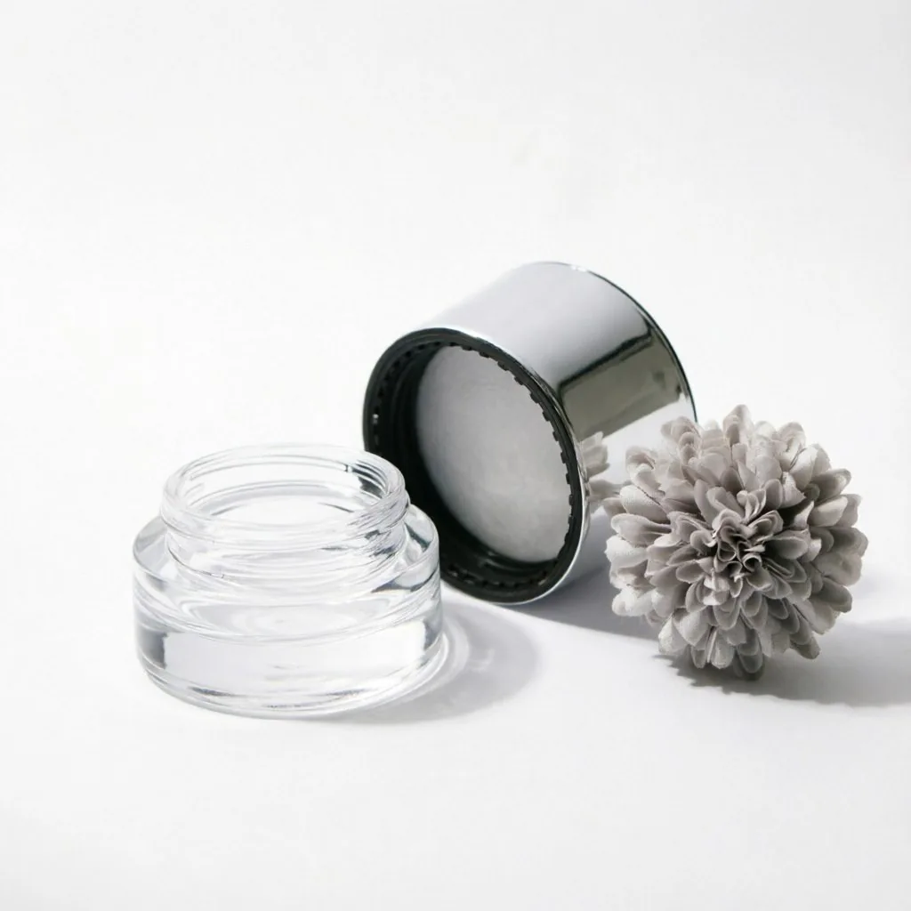 10g Clear Glass Cream Jar with Silver Lid
