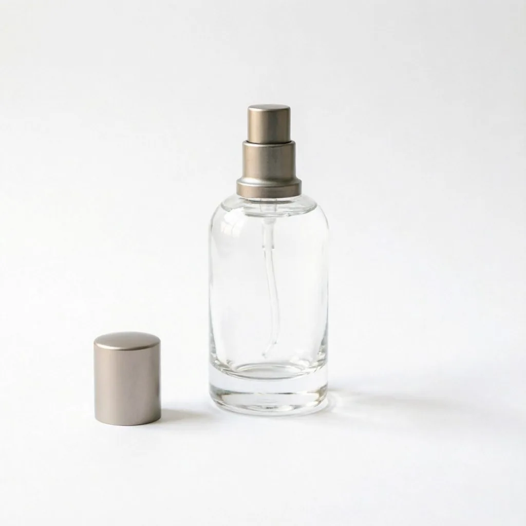Oval Clear Glass Perfume Bottle with Metallic Cap 15ml 30ml 50ml 100ml