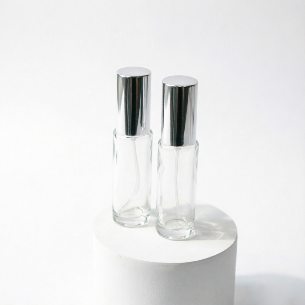 Mini Square Glass Perfume Bottle with Silver Spray Pump 5ml 8ml 15ml 30ml