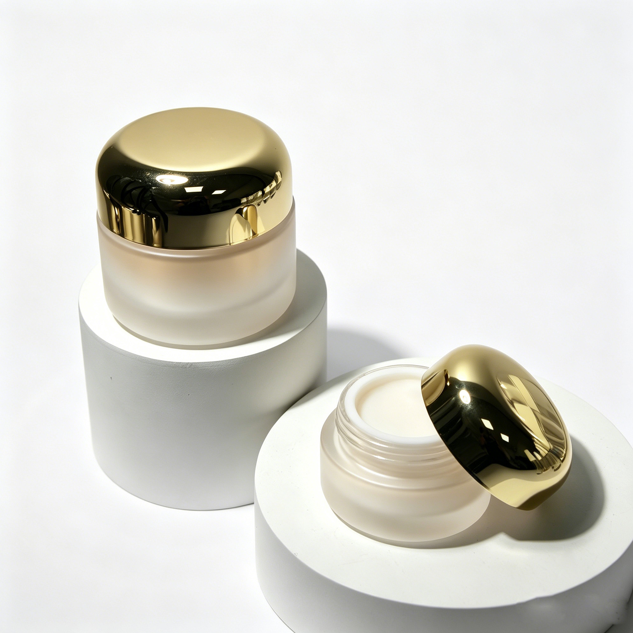 hochwertig Champagne Gradient mattiert Glass Cremetiegel 15g